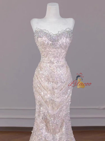 Mermaid Sequins Beading Prom Dress