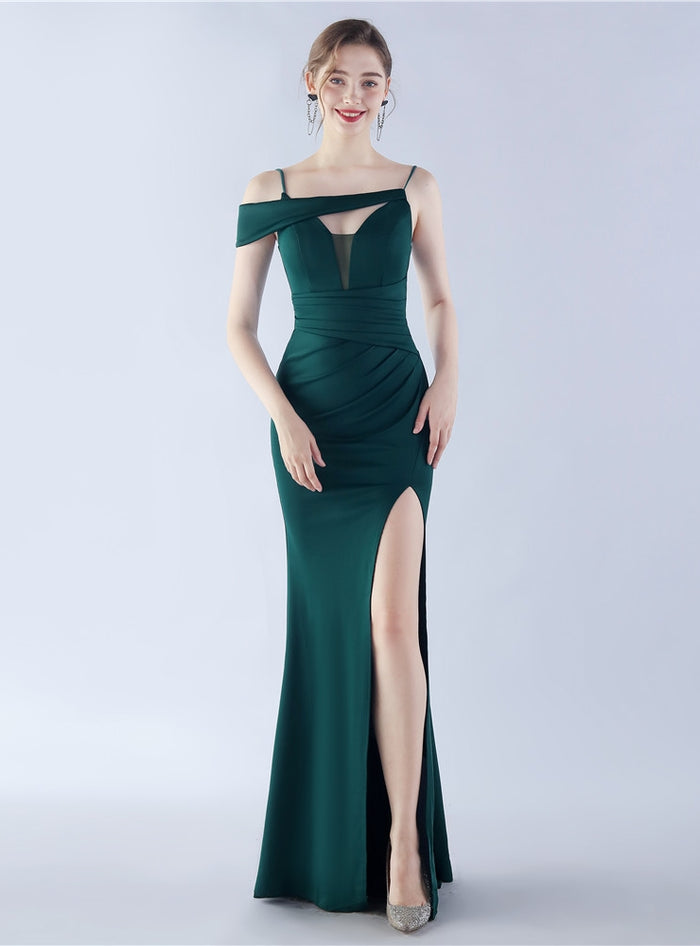 Mermaid Spaghetti Straps Split Prom Dress