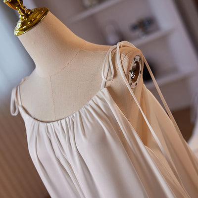 Loose White Straps Tulle Wedding Dress