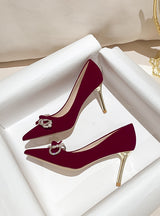 Women's Rhinestone Pointed High-heeled Shoes