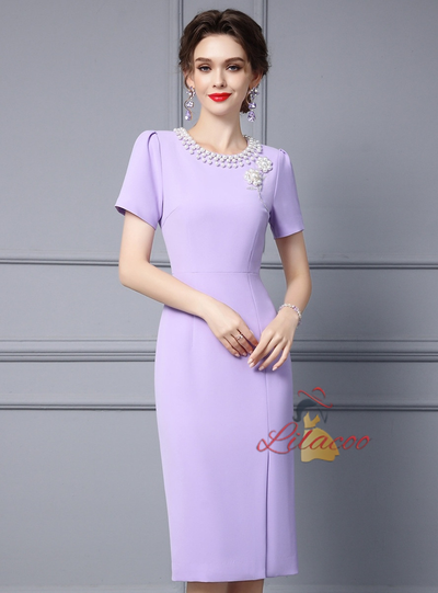 Purple Pearls Mother Of The Bride Dress
