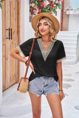 V-neck Loose Short Sleeve T-shirt