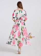 Sexy Off the Shoulder Chiffon Print Dress