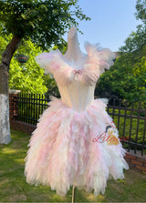 Colorful Tulle Lace Tiers Prom Dress