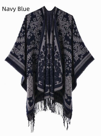 Autumn and Winter Scarves Ladies Retro National Wind Shawl