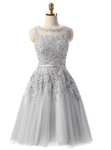 Pink Tulle Lace Beaded Homecoming Dress