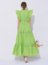 Heavy Industry Stitching Lapel Long Dress