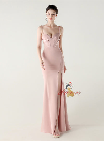 Mermaid Spaghetti Straps Beading Prom Dress