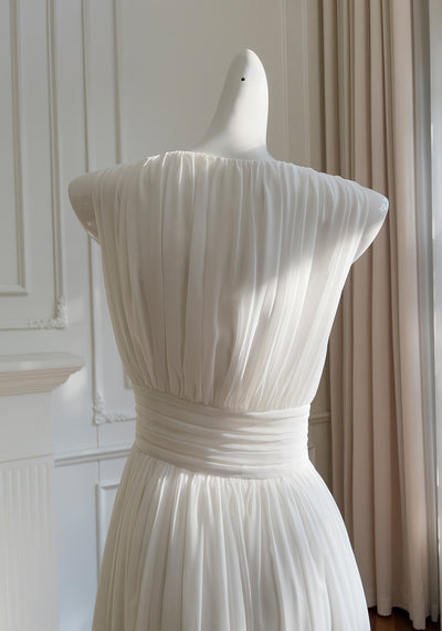 White Sleeveless Irregular Dress