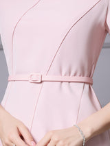 Pink Short Sleeve Mother Of The Bride Dress