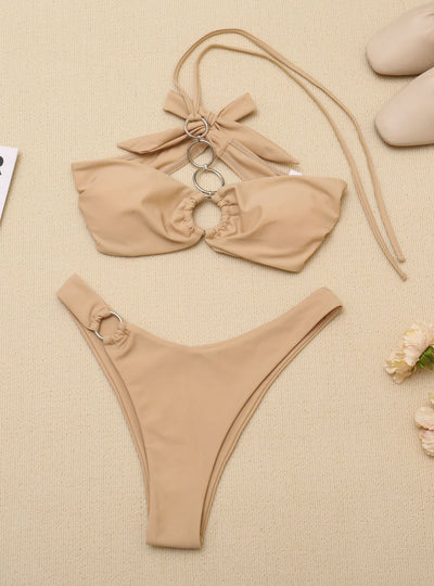 Tube Top with Chest Pad Ring Suit Bikini