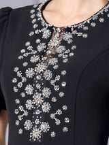 Burgundy Beading Crystal Mother Of The Bride Dress