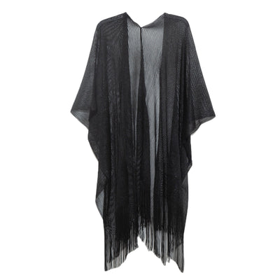 Gold and Silver Silk Transparent Thin Shawl