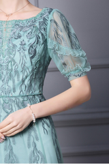 Green Tulle Appliques Beading Mother Of The Bride Dress