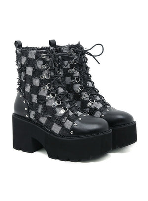 Women's Thick Chain and Thick Heel Boots Shoes
