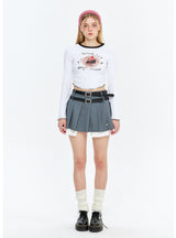 Wrinkled Long Sleeve Slim T-shirt