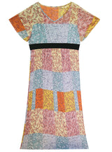 V-neck Mosaic Floral Short-sleeved Dress