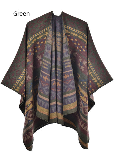 Knitted Split Bohemian Cloak Shawl