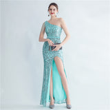 One Shoulder Sequins Party Dress