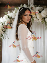 White Mermaid Long Sleeve Wedding Dress