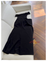 Black Off the Shoulder Pleats Prom Dress