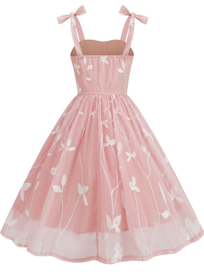 Suspender Embroidered Retro Hepburn Dress