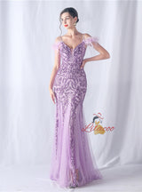 Sequins Tulle Spaghetti Straps Prom Dress