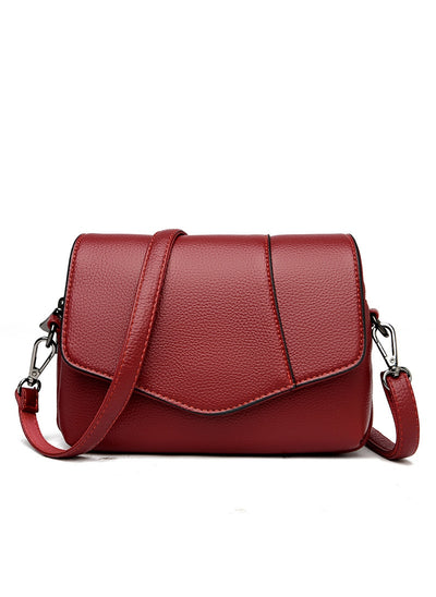 Soft Leather Flip Small Round Shoulder Bag