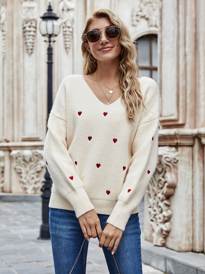 V-neck Plus Size Loose Pullover Sweater