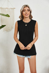 Solid Color Round Neck Vest T-shirt