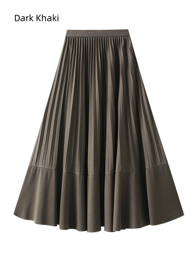 Pleated High Waist Slim Skirt