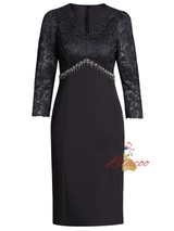 Black V-neck Beading Mother Of The Bride Dress