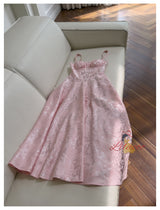 Pink Sleeveless Suspender Dress