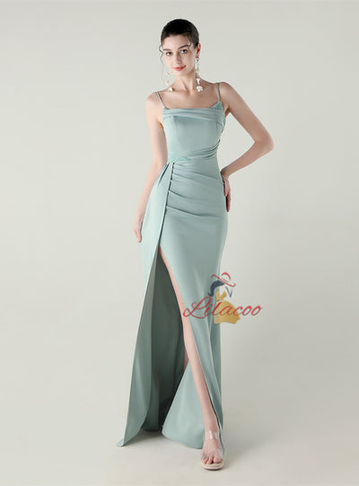 Mermaid Spaghetti Straps Split Beading Prom Dress