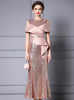 Pink Mermaid Sequins Mother Of The Bride Dress
