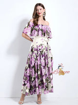 Off the Shoulder Ruffled Slim Dress