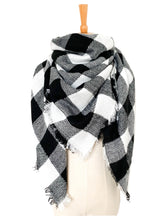 Ladies Cashmere Red and Black Plaid Scarf