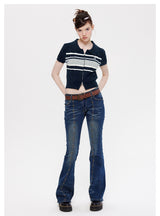 POLO Neck Double Zipper Short-sleeved Shirt