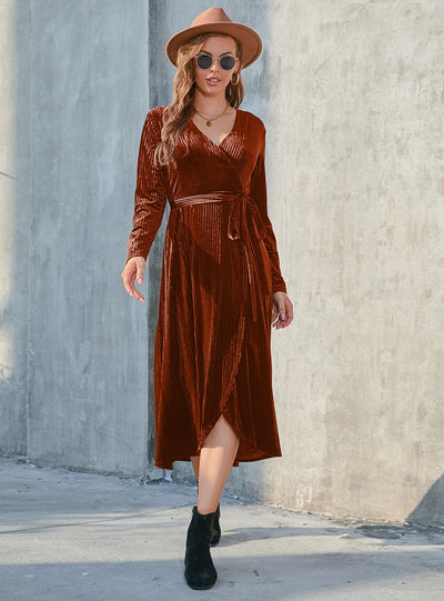 Fall/winter Split Velvet Long Dress