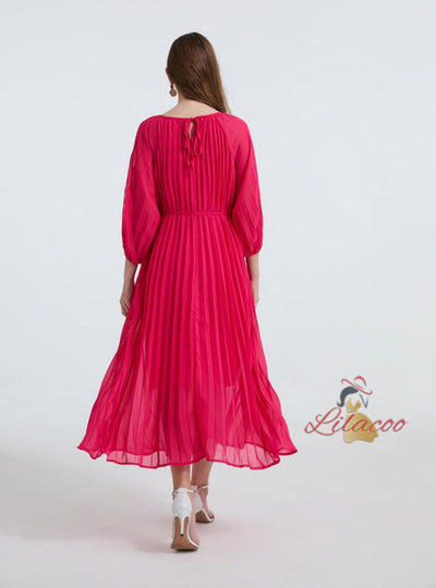 Palace Three-dimensional Flower Pleated Dress