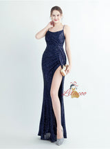 Mermaid Sequins Spaghetti Straps Prom Dress