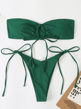 Women Lace Up Swimsuit Bikini