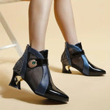 Thick High Heel Mesh Breathable Martin Boots