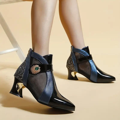 Thick High Heel Mesh Breathable Martin Boots