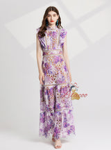 Colorful Printed Embroidered Dress