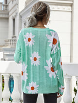 Printed Pullover Loose Sweater