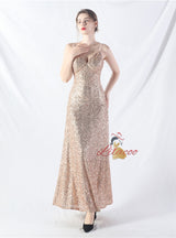 A-Line Sequins Spaghetti Straps Prom Dress