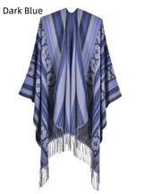 Jacquard Shawl Split Thick Cloak