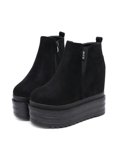 Thick-soled Internal Raised Elastic Wedges Martin Boots