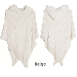 Solid Color Hooded Hooded Cape Shawl